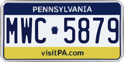 PA license plate MWC5879