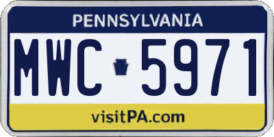 PA license plate MWC5971