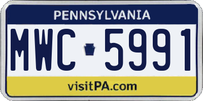 PA license plate MWC5991