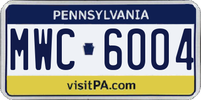 PA license plate MWC6004
