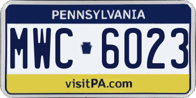 PA license plate MWC6023
