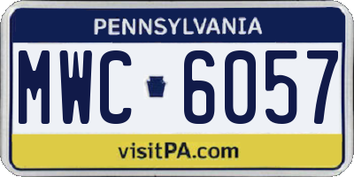 PA license plate MWC6057