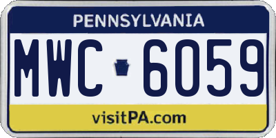 PA license plate MWC6059