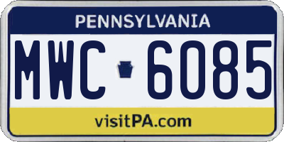 PA license plate MWC6085