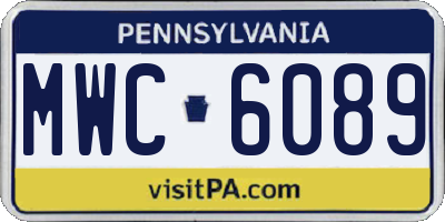 PA license plate MWC6089