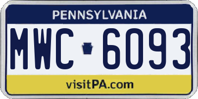 PA license plate MWC6093