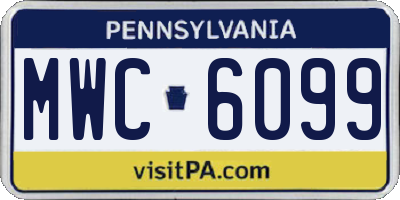 PA license plate MWC6099