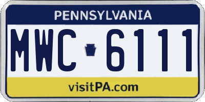 PA license plate MWC6111