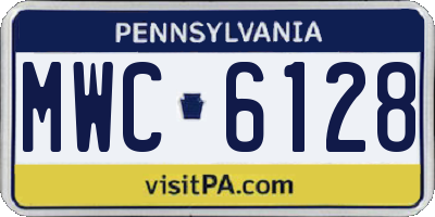 PA license plate MWC6128