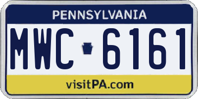 PA license plate MWC6161