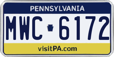 PA license plate MWC6172