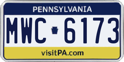 PA license plate MWC6173