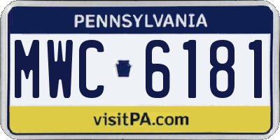 PA license plate MWC6181