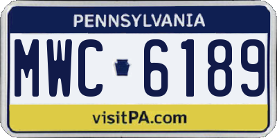 PA license plate MWC6189