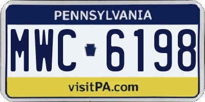 PA license plate MWC6198