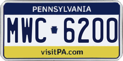 PA license plate MWC6200