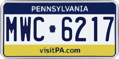 PA license plate MWC6217