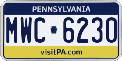 PA license plate MWC6230