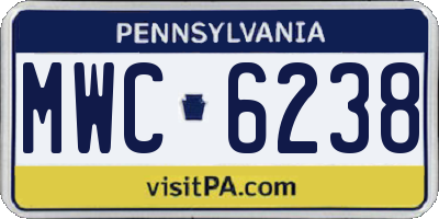 PA license plate MWC6238