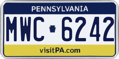 PA license plate MWC6242