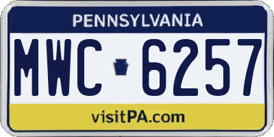 PA license plate MWC6257