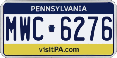 PA license plate MWC6276