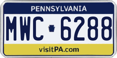 PA license plate MWC6288