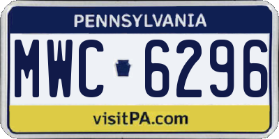 PA license plate MWC6296