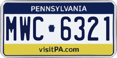 PA license plate MWC6321
