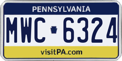 PA license plate MWC6324
