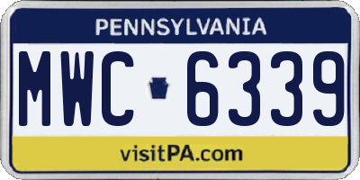 PA license plate MWC6339