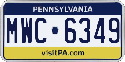 PA license plate MWC6349