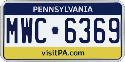 PA license plate MWC6369