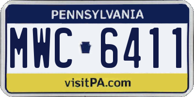 PA license plate MWC6411