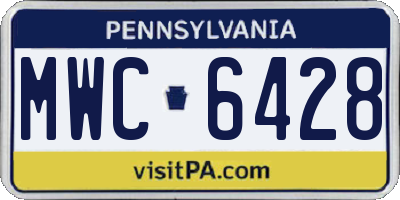 PA license plate MWC6428