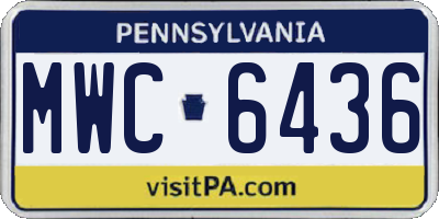PA license plate MWC6436