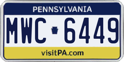 PA license plate MWC6449