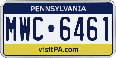 PA license plate MWC6461