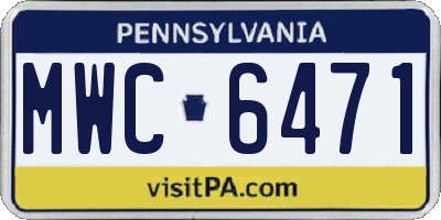 PA license plate MWC6471