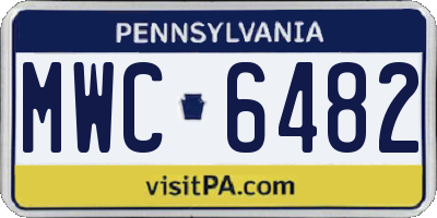 PA license plate MWC6482