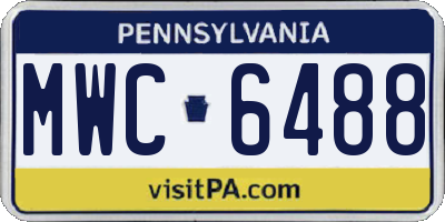 PA license plate MWC6488