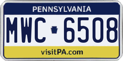PA license plate MWC6508