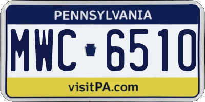 PA license plate MWC6510