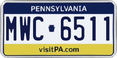 PA license plate MWC6511
