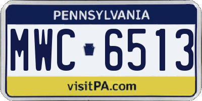 PA license plate MWC6513