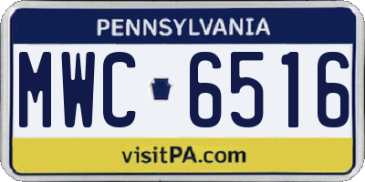 PA license plate MWC6516