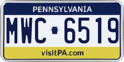 PA license plate MWC6519