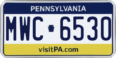 PA license plate MWC6530