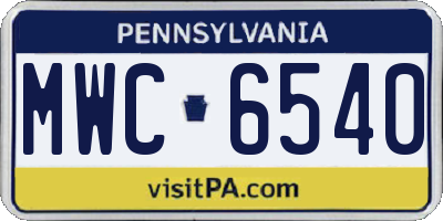 PA license plate MWC6540