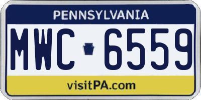 PA license plate MWC6559